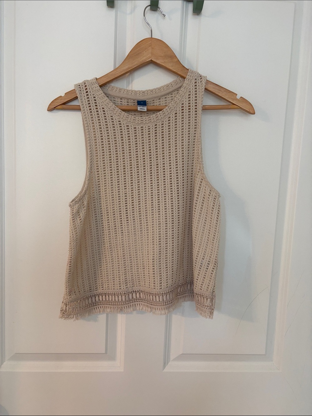 Old Navy Beige Crochet Tank Top
